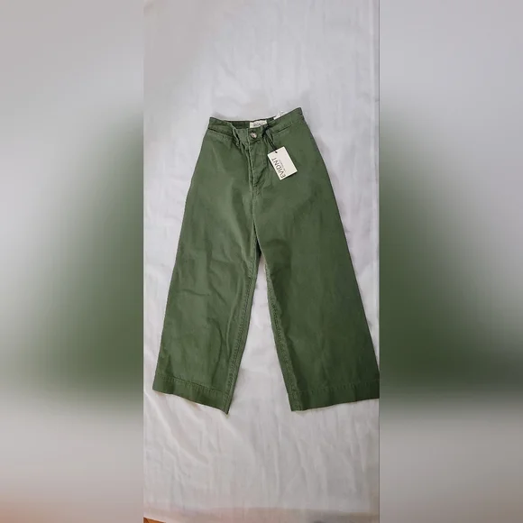 NWT! EVIDNT Los Angeles Trendy Wide Leg Women's Green Festival Pant Size 25 - Picture 4 of 11